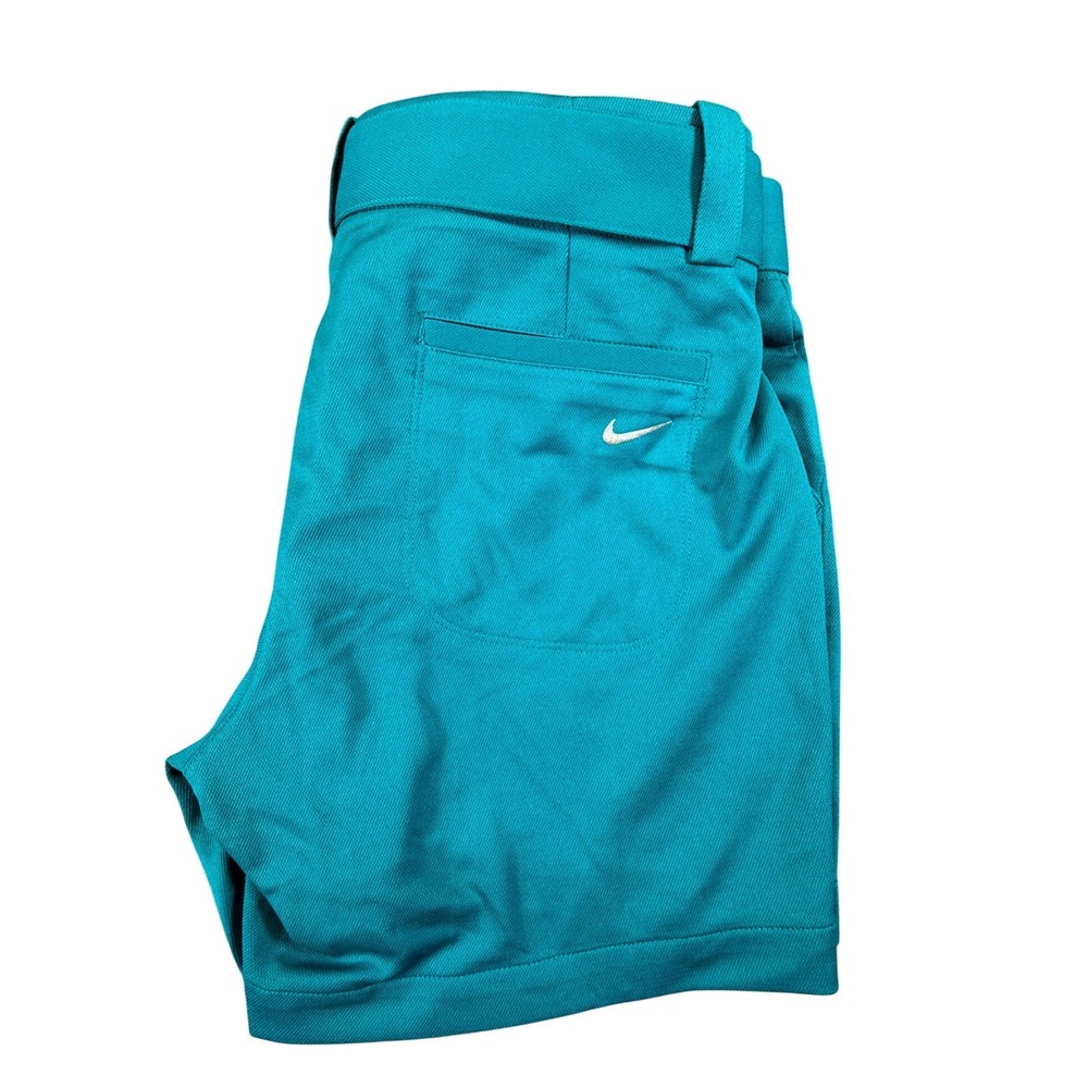 Nike Golf Tour Performance Womens Teal Blue Dri-FIT Tie Belt Shorts Size 10M